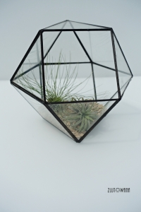Doniczka geometryczna, terrarium - Czternastościan nr 8 czarny