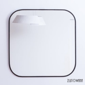 Lustro lutowane - 70x70 cm - rogi zaokrąglone r=12 cm - patyna czarna