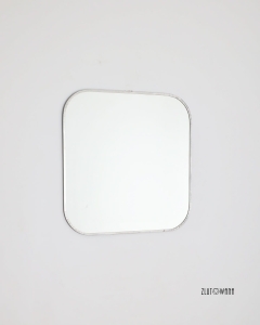 Lustro lutowane - 70x70 cm - rogi zaokrąglone r=12 cm - patyna srebrna