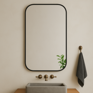 Lustro lutowane  40x100 cm  rogi zaokrąglone r=10 cm w czarnej patynie