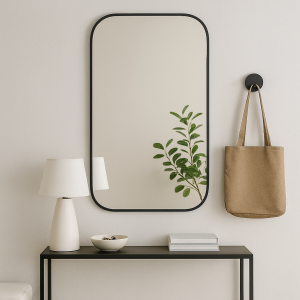 Lustro lutowane  40x90 cm  rogi zaokrąglone r=6 cm w czarnej patynie