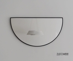 Lustro lutowane pół koła z górą prostą - patyna czarna - 60x30  