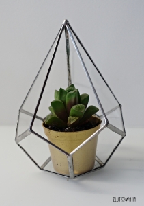 Doniczka geometryczna,terrarium - łza srebrna, rozmiar S