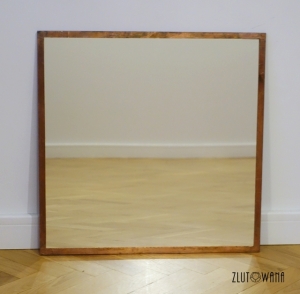 Lustro lutowane -  kwadrat - miedziane - szeroki lut - 60 x 60 cm   
