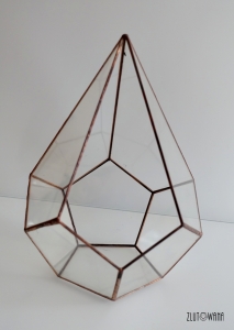 Doniczka geometryczna,terrarium - łza miedziana, rozmiar L